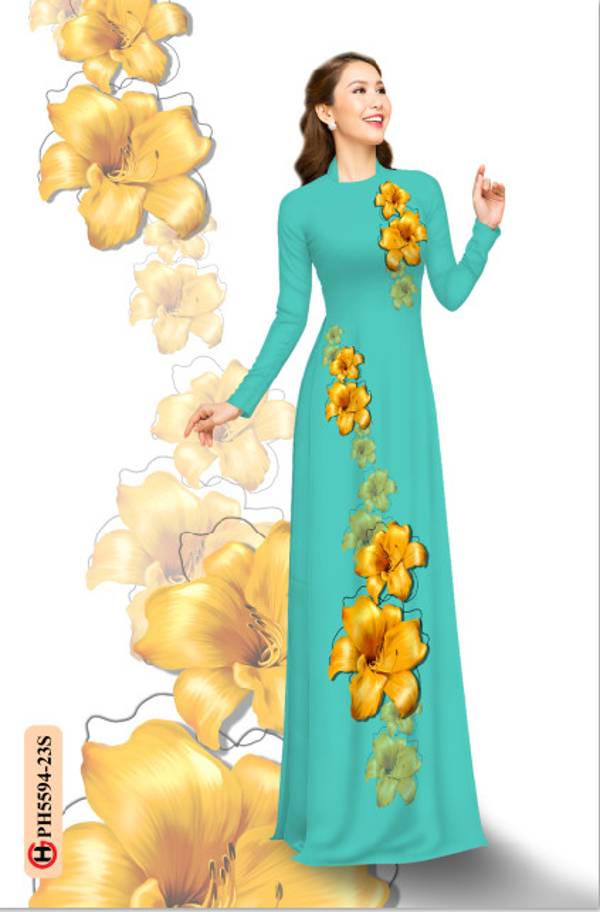 Vải Áo Dài Hoa In 3D Thiết Kế 2021 AD PH5594 45 Vải Áo Dài Hoa In 3D Thiết Kế 2021 AD PH5594