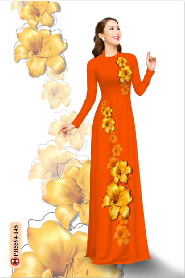 Vải Áo Dài Hoa In 3D Thiết Kế 2021 AD PH5594 43 Vải Áo Dài Hoa In 3D Thiết Kế 2021 AD PH5594