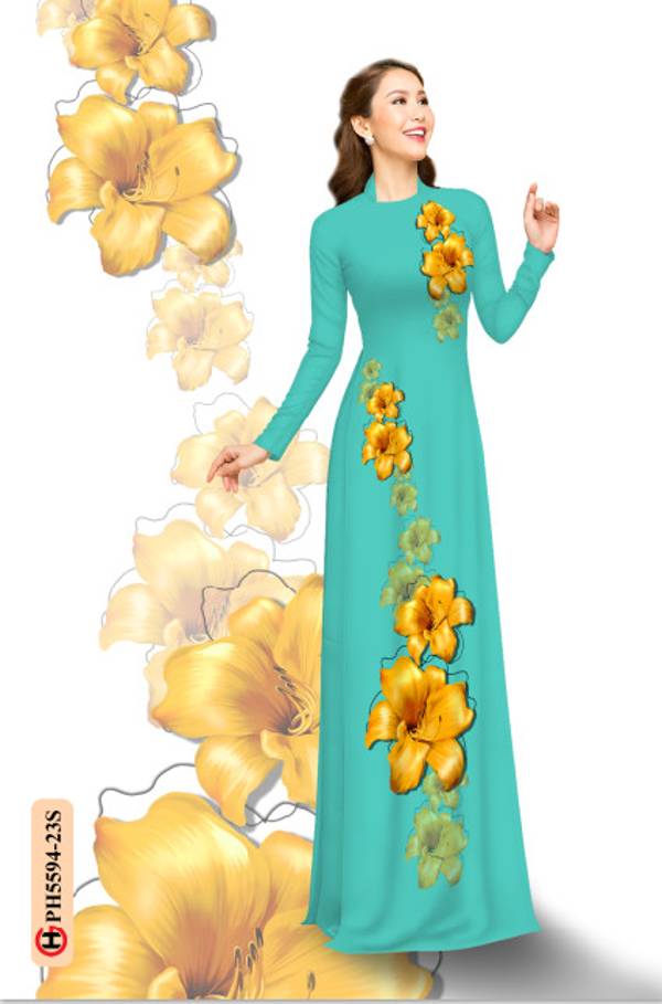 Vải Áo Dài Hoa In 3D Thiết Kế 2021 AD PH5594 46 Vải Áo Dài Hoa In 3D Thiết Kế 2021 AD PH5594
