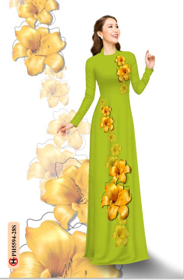 Vải Áo Dài Hoa In 3D Thiết Kế 2021 AD PH5594 48 Vải Áo Dài Hoa In 3D Thiết Kế 2021 AD PH5594