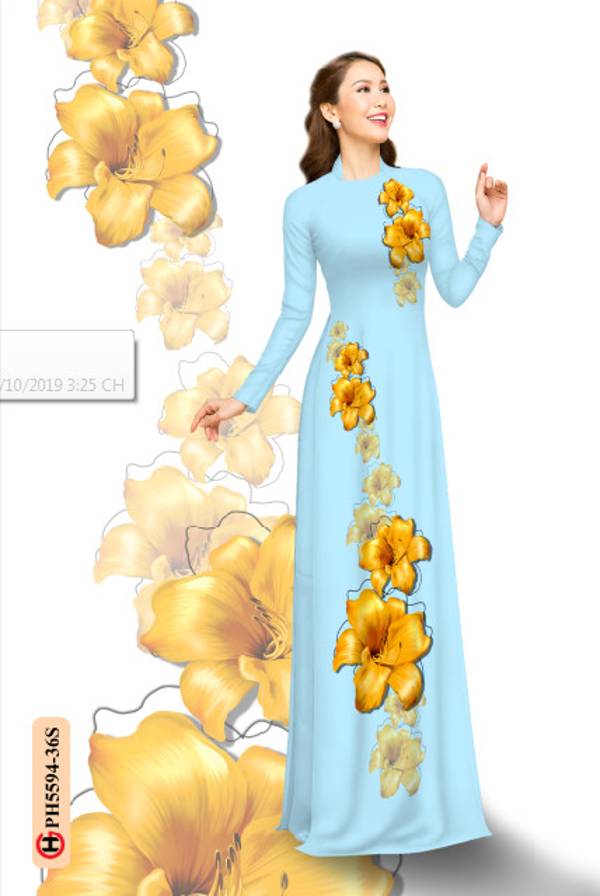 Vải Áo Dài Hoa In 3D Thiết Kế 2021 AD PH5594 49 Vải Áo Dài Hoa In 3D Thiết Kế 2021 AD PH5594