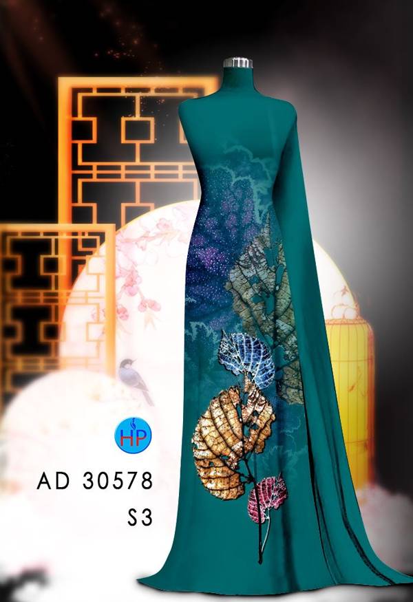 Vải Áo Dài In Hình Lá Mới Ra AD 30578 38 Vải Áo Dài In Hình Lá Mới Ra AD 30578