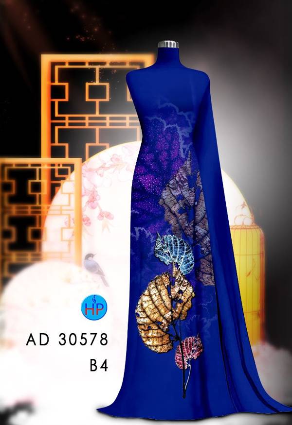 Vải Áo Dài In Hình Lá Mới Ra AD 30578 42 Vải Áo Dài In Hình Lá Mới Ra AD 30578