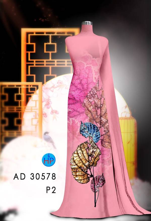 Vải Áo Dài In Hình Lá Mới Ra AD 30578 41 Vải Áo Dài In Hình Lá Mới Ra AD 30578