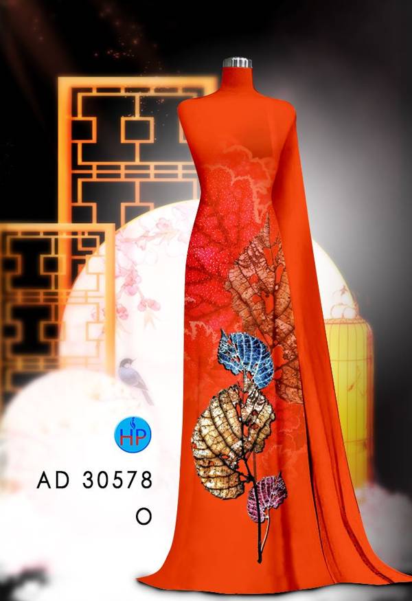 Vải Áo Dài In Hình Lá Mới Ra AD 30578 40 Vải Áo Dài In Hình Lá Mới Ra AD 30578
