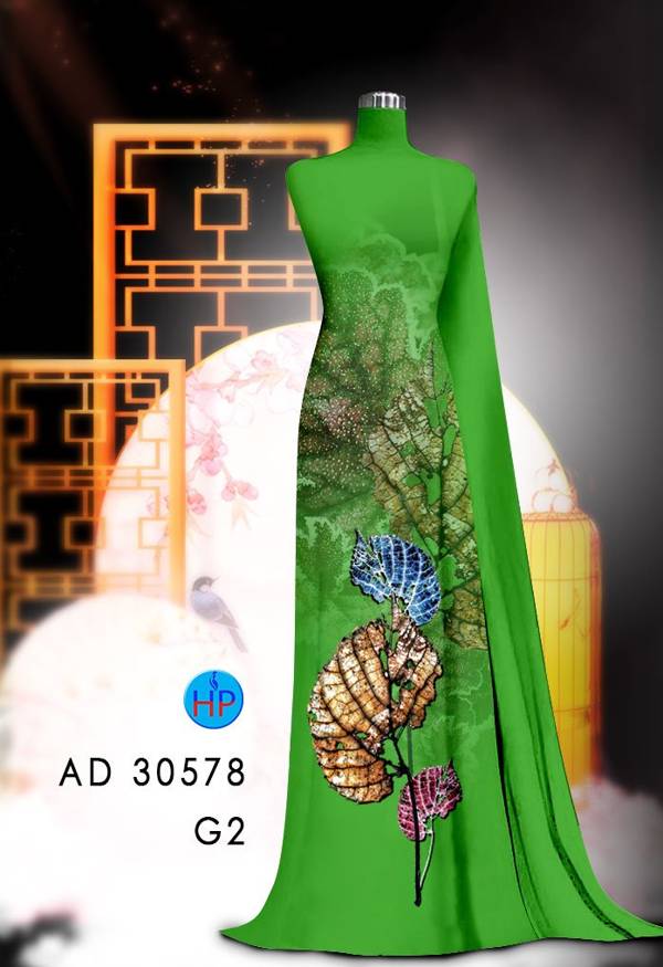 Vải Áo Dài In Hình Lá Mới Ra AD 30578 48 Vải Áo Dài In Hình Lá Mới Ra AD 30578
