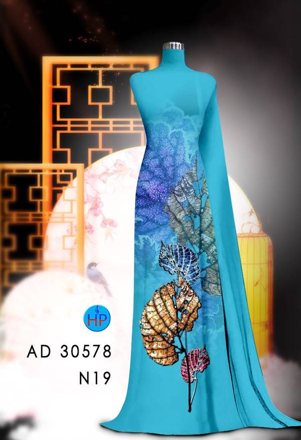 Vải Áo Dài In Hình Lá Mới Ra AD 30578 50 Vải Áo Dài In Hình Lá Mới Ra AD 30578