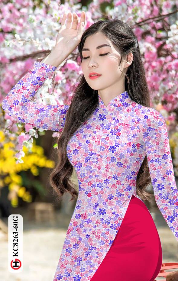 Vải Áo Dài Hoa Nhí Thiết Kế 2021 AD KC8263