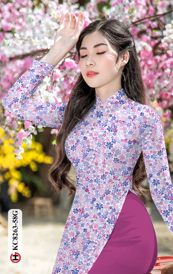 Vải Áo Dài Hoa Nhí Thiết Kế 2021 AD KC8263