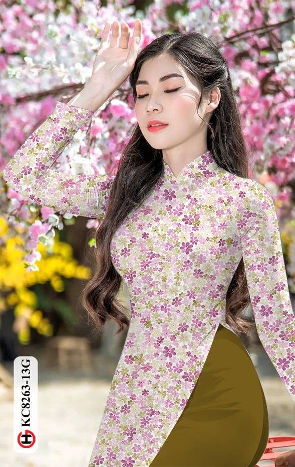 Vải Áo Dài Hoa Nhí Thiết Kế 2021 AD KC8263