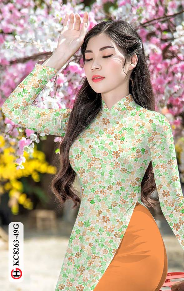 Vải Áo Dài Hoa Nhí Thiết Kế 2021 AD KC8263