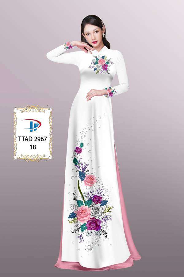 Vải Áo Dài Hoa Hồng Thiết Kế 2021 AD TTAD2967 53 Vải Áo Dài Hoa Hồng Thiết Kế 2021 AD TTAD2967