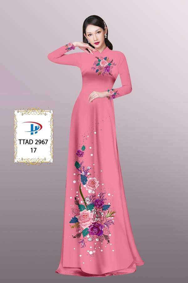 Vải Áo Dài Hoa Hồng Thiết Kế 2021 AD TTAD2967 55 Vải Áo Dài Hoa Hồng Thiết Kế 2021 AD TTAD2967
