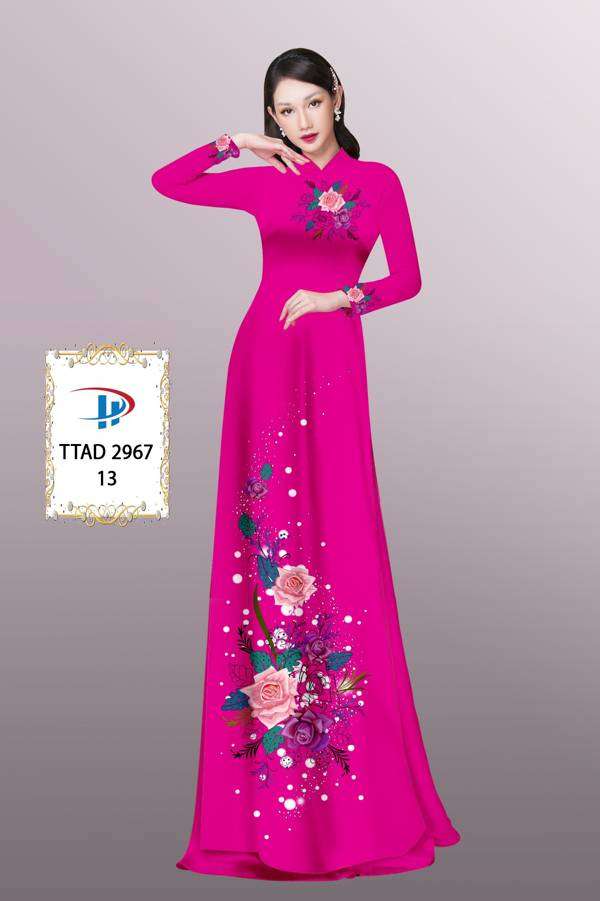 Vải Áo Dài Hoa Hồng Thiết Kế 2021 AD TTAD2967 58 Vải Áo Dài Hoa Hồng Thiết Kế 2021 AD TTAD2967