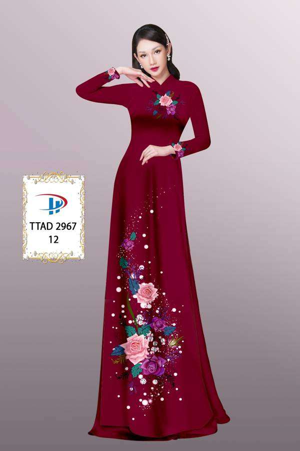 Vải Áo Dài Hoa Hồng Thiết Kế 2021 AD TTAD2967 59 Vải Áo Dài Hoa Hồng Thiết Kế 2021 AD TTAD2967