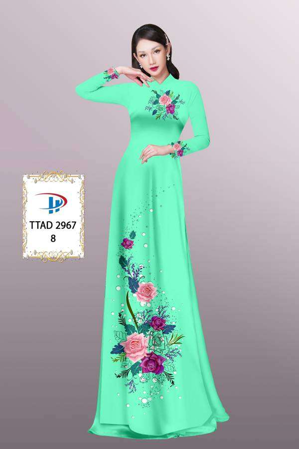 Vải Áo Dài Hoa Hồng Thiết Kế 2021 AD TTAD2967 64 Vải Áo Dài Hoa Hồng Thiết Kế 2021 AD TTAD2967