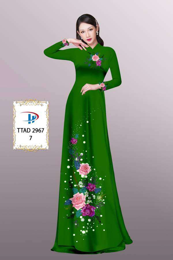 Vải Áo Dài Hoa Hồng Thiết Kế 2021 AD TTAD2967 65 Vải Áo Dài Hoa Hồng Thiết Kế 2021 AD TTAD2967