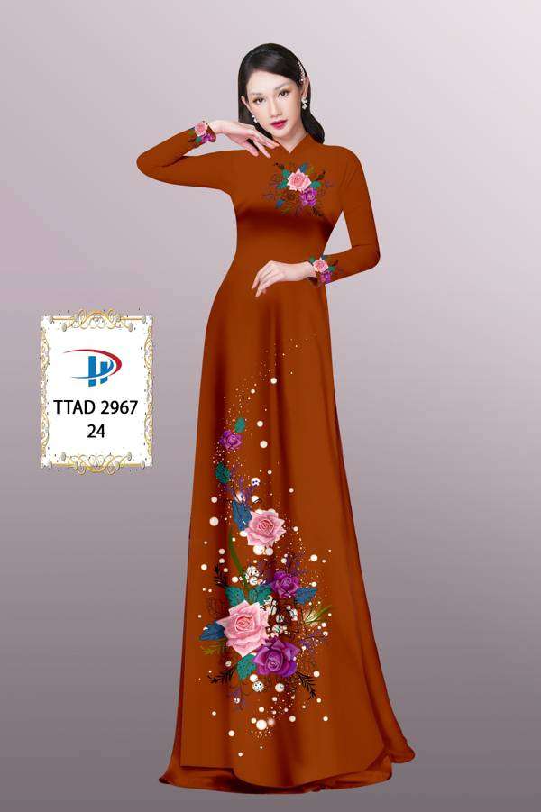 Vải Áo Dài Hoa Hồng Thiết Kế 2021 AD TTAD2967 71 Vải Áo Dài Hoa Hồng Thiết Kế 2021 AD TTAD2967