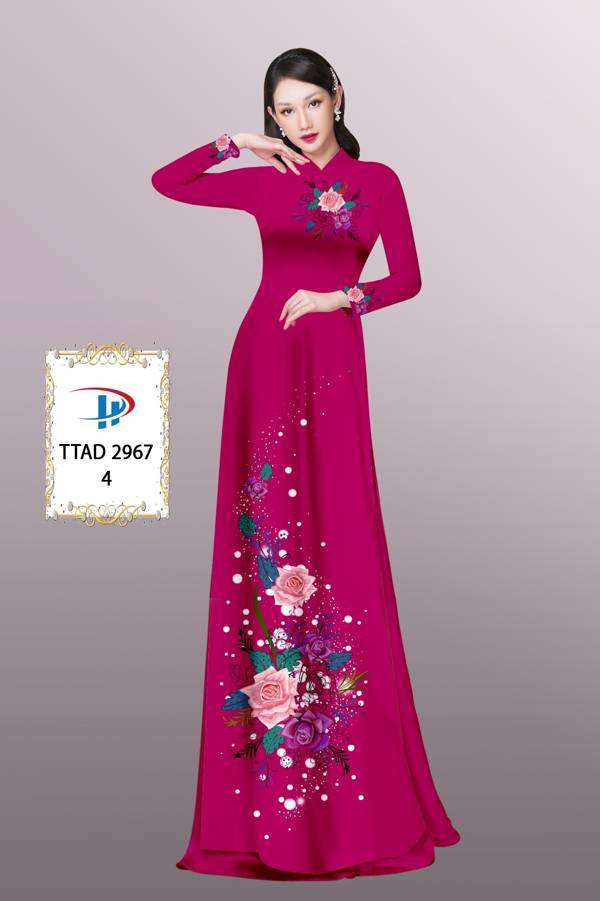 Vải Áo Dài Hoa Hồng Thiết Kế 2021 AD TTAD2967 68 Vải Áo Dài Hoa Hồng Thiết Kế 2021 AD TTAD2967
