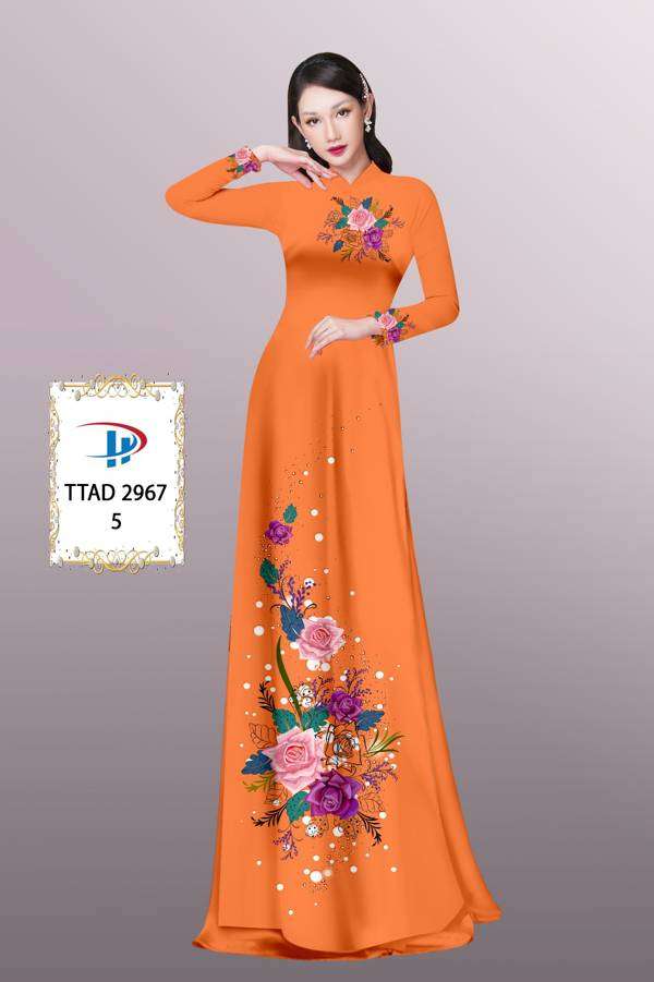 Vải Áo Dài Hoa Hồng Thiết Kế 2021 AD TTAD2967 67 Vải Áo Dài Hoa Hồng Thiết Kế 2021 AD TTAD2967