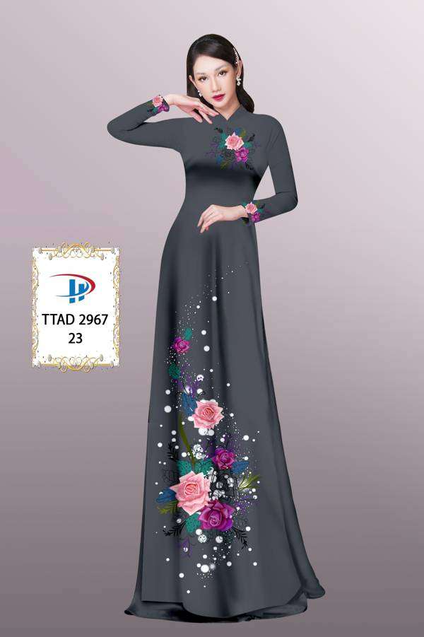 Vải Áo Dài Hoa Hồng Thiết Kế 2021 AD TTAD2967 72 Vải Áo Dài Hoa Hồng Thiết Kế 2021 AD TTAD2967