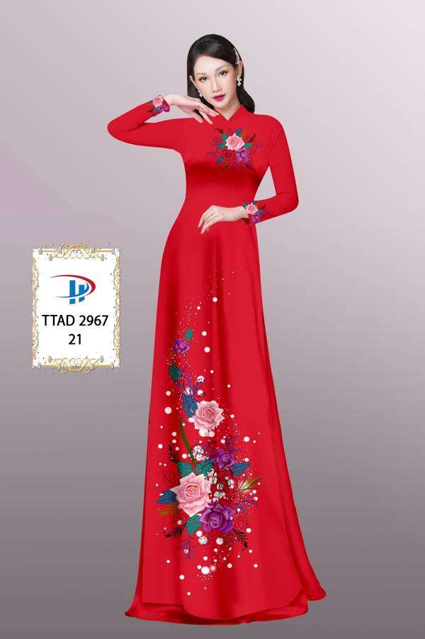 Vải Áo Dài Hoa Hồng Thiết Kế 2021 AD TTAD2967 74 Vải Áo Dài Hoa Hồng Thiết Kế 2021 AD TTAD2967