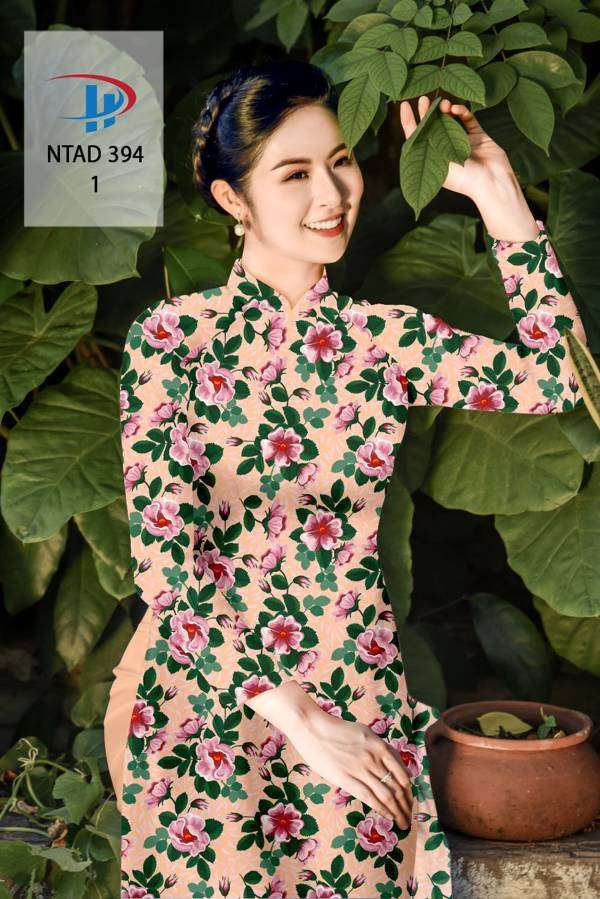 Vải Áo Dài Hoa Đều Thiết Kế 2021 AD NTAD394