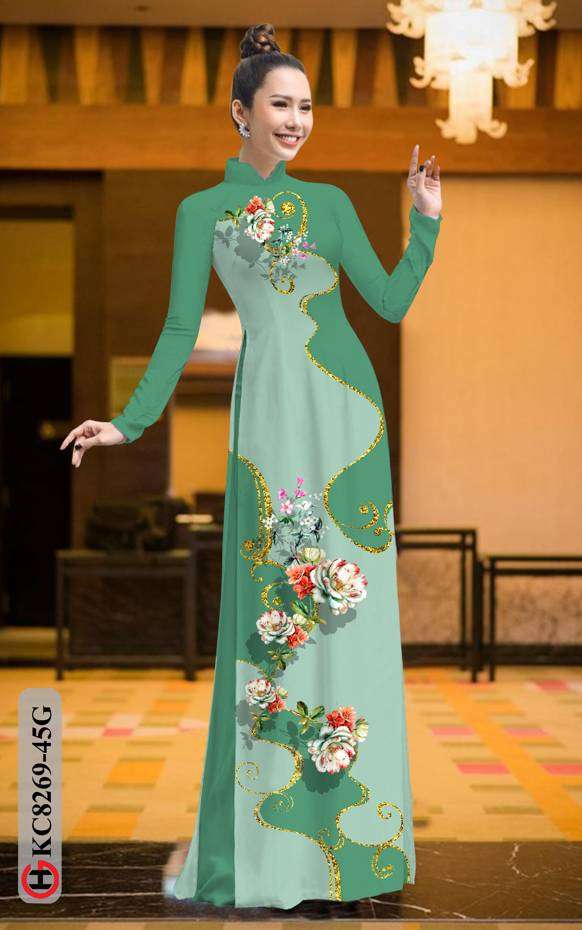 Vải Áo Dài Hoa In 3D Mới Ra AD KC8269 31 Vải Áo Dài Hoa In 3D Mới Ra AD KC8269