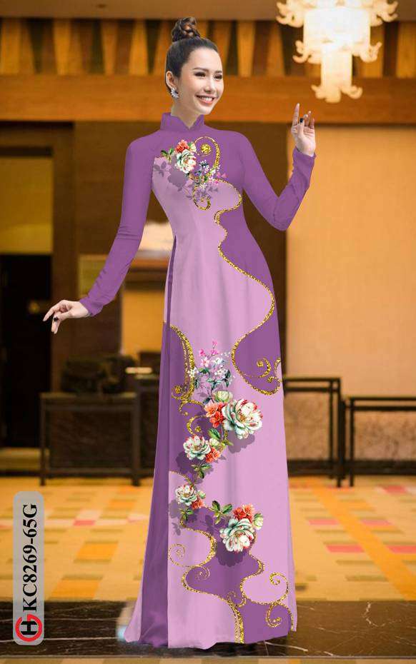 Vải Áo Dài Hoa In 3D Mới Ra AD KC8269 33 Vải Áo Dài Hoa In 3D Mới Ra AD KC8269