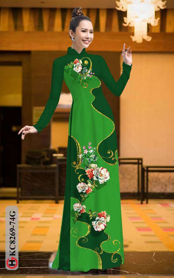 Vải Áo Dài Hoa In 3D Mới Ra AD KC8269 35 Vải Áo Dài Hoa In 3D Mới Ra AD KC8269