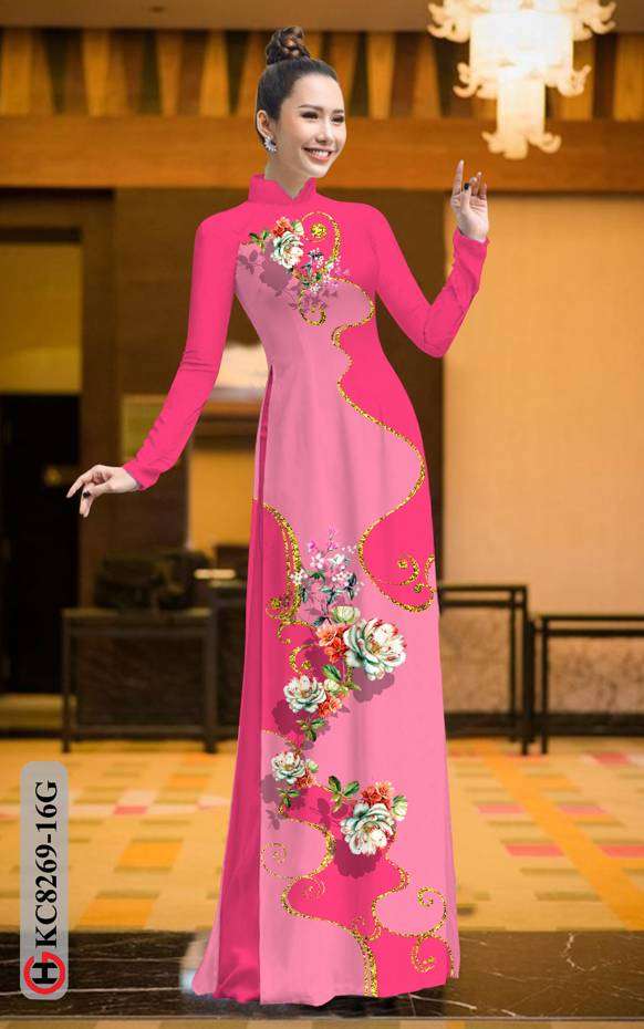 Vải Áo Dài Hoa In 3D Mới Ra AD KC8269 38 Vải Áo Dài Hoa In 3D Mới Ra AD KC8269