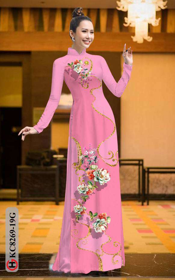 Vải Áo Dài Hoa In 3D Mới Ra AD KC8269 39 Vải Áo Dài Hoa In 3D Mới Ra AD KC8269