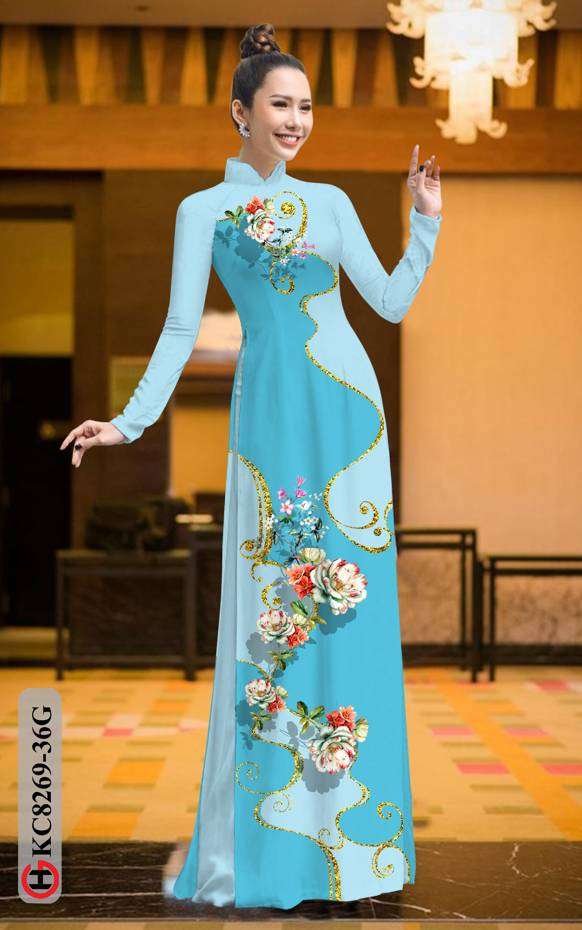 Vải Áo Dài Hoa In 3D Mới Ra AD KC8269 43 Vải Áo Dài Hoa In 3D Mới Ra AD KC8269