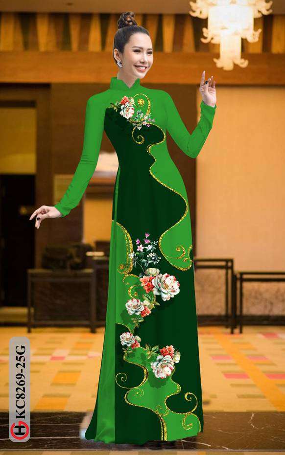 Vải Áo Dài Hoa In 3D Mới Ra AD KC8269 41 Vải Áo Dài Hoa In 3D Mới Ra AD KC8269