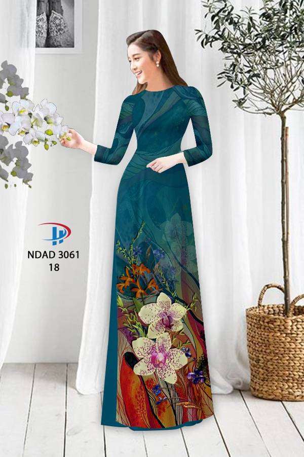 Vải Áo Dài Hoa In 3D Độc Đáo AD NDAD3061