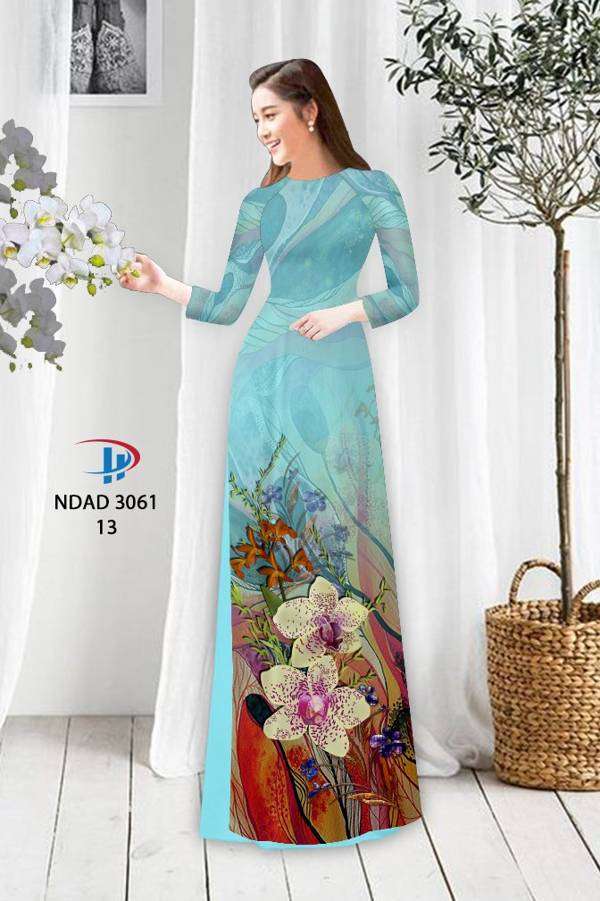 Vải Áo Dài Hoa In 3D Độc Đáo AD NDAD3061