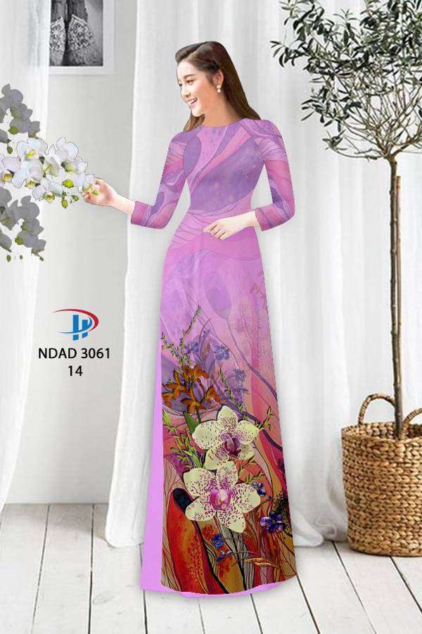 Vải Áo Dài Hoa In 3D Độc Đáo AD NDAD3061