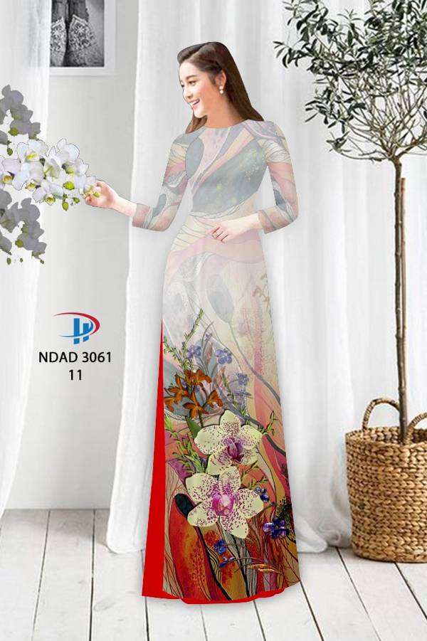 Vải Áo Dài Hoa In 3D Độc Đáo AD NDAD3061