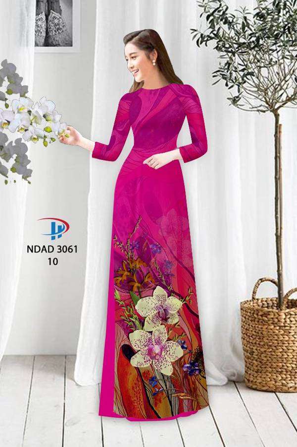 Vải Áo Dài Hoa In 3D Độc Đáo AD NDAD3061