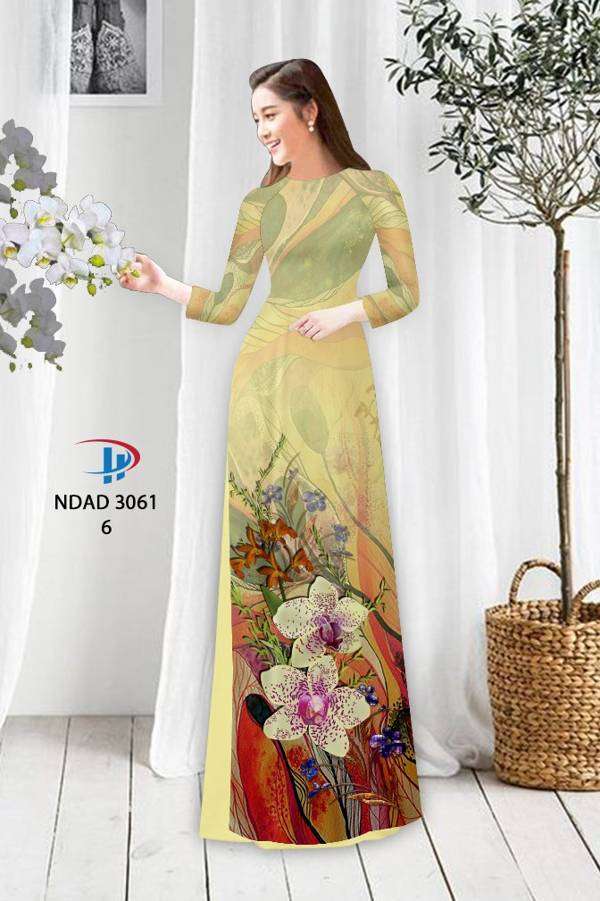 Vải Áo Dài Hoa In 3D Độc Đáo AD NDAD3061