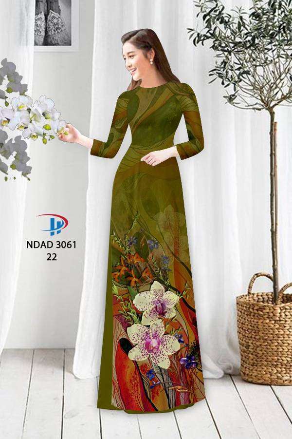 Vải Áo Dài Hoa In 3D Độc Đáo AD NDAD3061