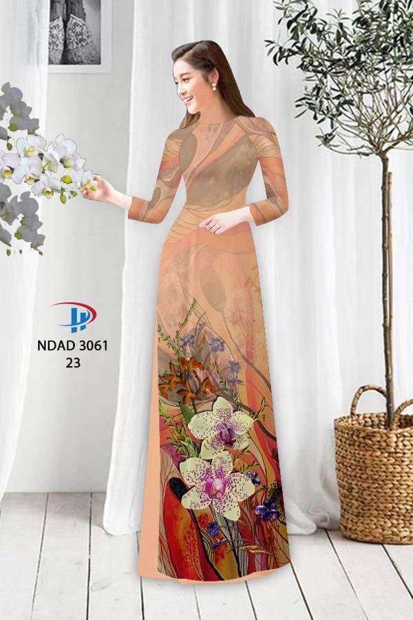Vải Áo Dài Hoa In 3D Độc Đáo AD NDAD3061