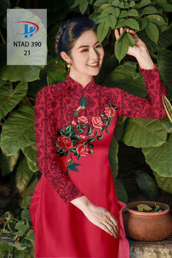 Vải Áo Dài Hoa Hồng Độc Đáo AD NDAD390 62 Vải Áo Dài Hoa Hồng Độc Đáo AD NDAD390