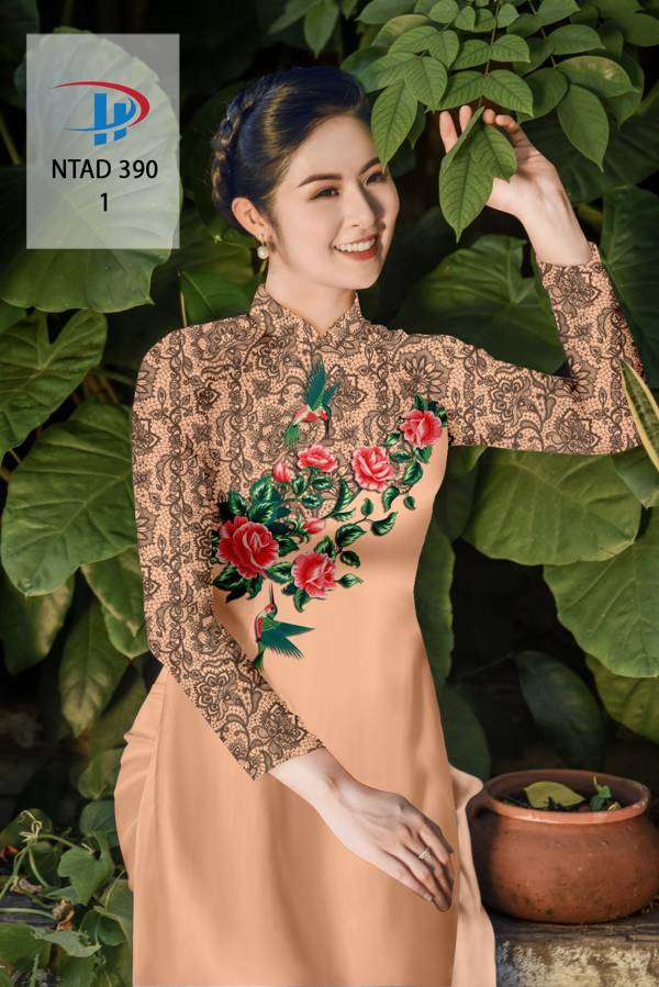 Vải Áo Dài Hoa Hồng Độc Đáo AD NDAD390 67 Vải Áo Dài Hoa Hồng Độc Đáo AD NDAD390