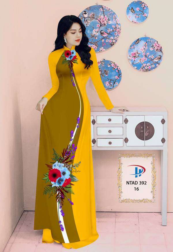 Vải Áo Dài Hoa In 3D Mới Ra AD NTAD392