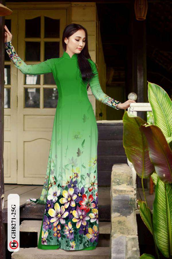 Vải Áo Dài Hoa In 3D Độc Đáo AD GH8271 31 Vải Áo Dài Hoa In 3D Độc Đáo AD GH8271