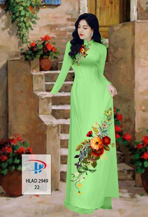Vải Áo Dài Hoa In 3D Độc Đáo AD HLAD2949 51 Vải Áo Dài Hoa In 3D Độc Đáo AD HLAD2949