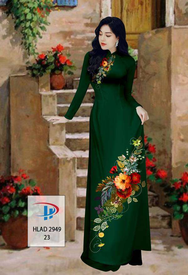 Vải Áo Dài Hoa In 3D Độc Đáo AD HLAD2949 52 Vải Áo Dài Hoa In 3D Độc Đáo AD HLAD2949