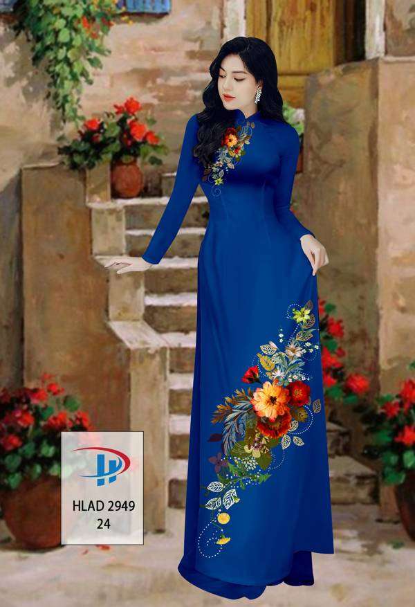 Vải Áo Dài Hoa In 3D Độc Đáo AD HLAD2949 53 Vải Áo Dài Hoa In 3D Độc Đáo AD HLAD2949