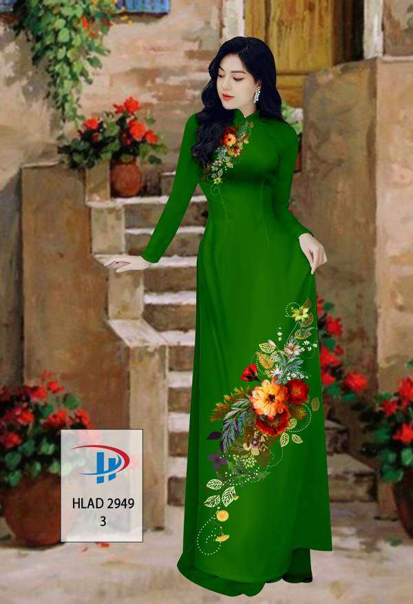 Vải Áo Dài Hoa In 3D Độc Đáo AD HLAD2949 57 Vải Áo Dài Hoa In 3D Độc Đáo AD HLAD2949